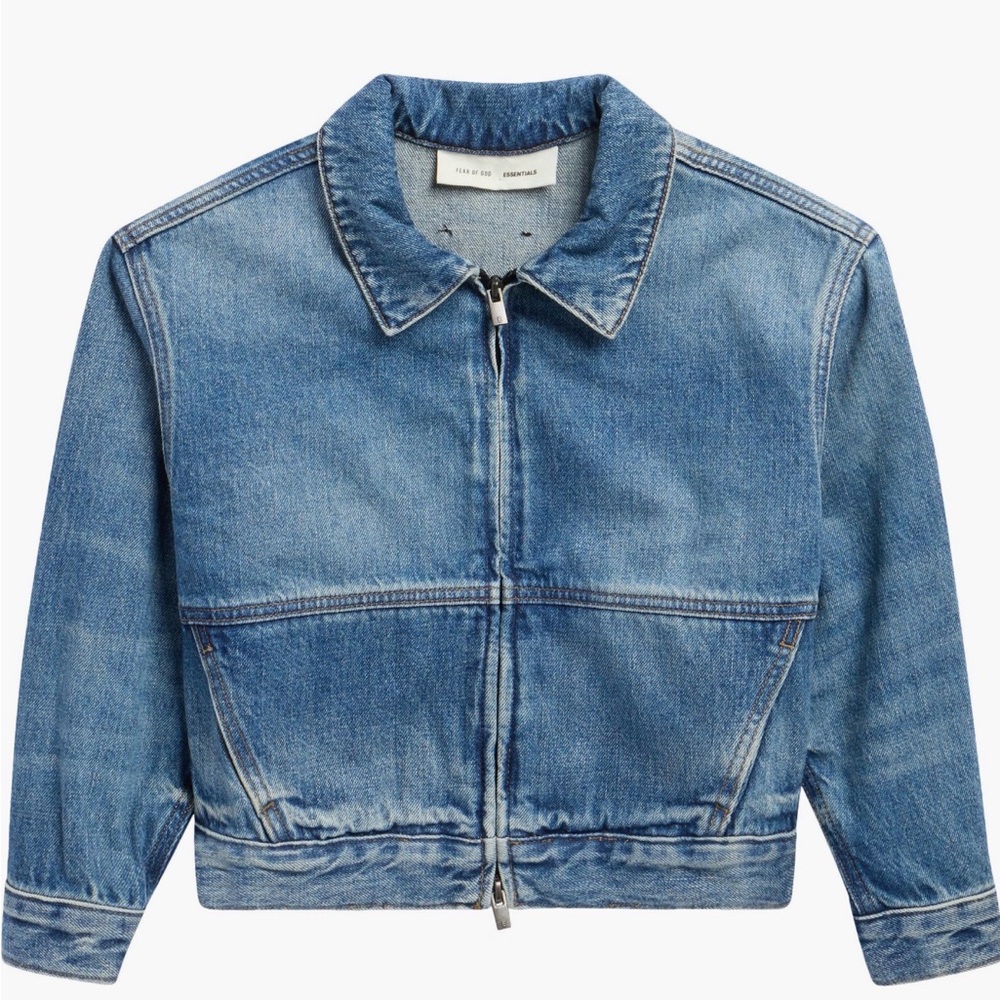 Fear of God Kids Blue Denim Trucker Jacket Size 8 NWT Retail $372